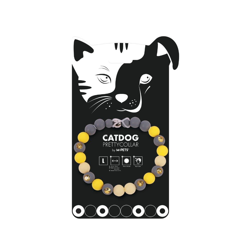 Collier lumineux CATDOG Pretty - Vert, noir et jaune